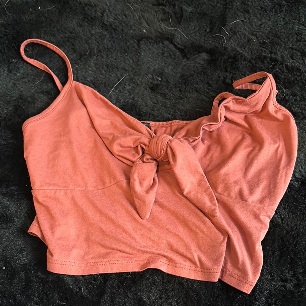 Women's Rust Tie-Front Top
